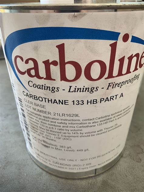 carbothane 133 lv|carboline urethane converter 133 sds.